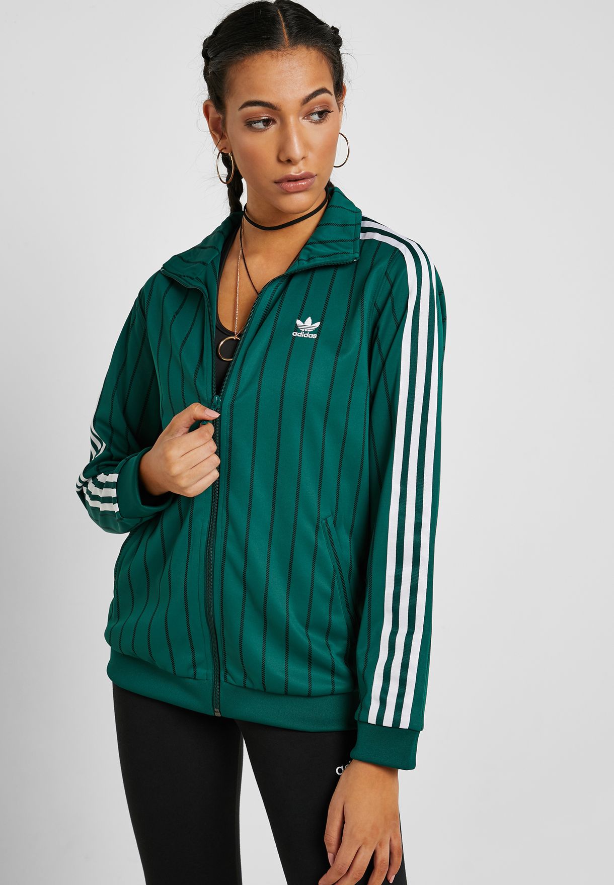 Buy adidas Originals green 3 Stripes Track Jacket for Women in MENA,  Worldwide | DU9929