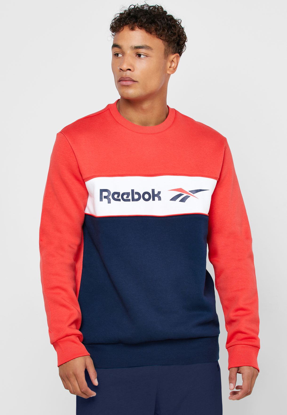 reebok classic sweatshirt mens orange