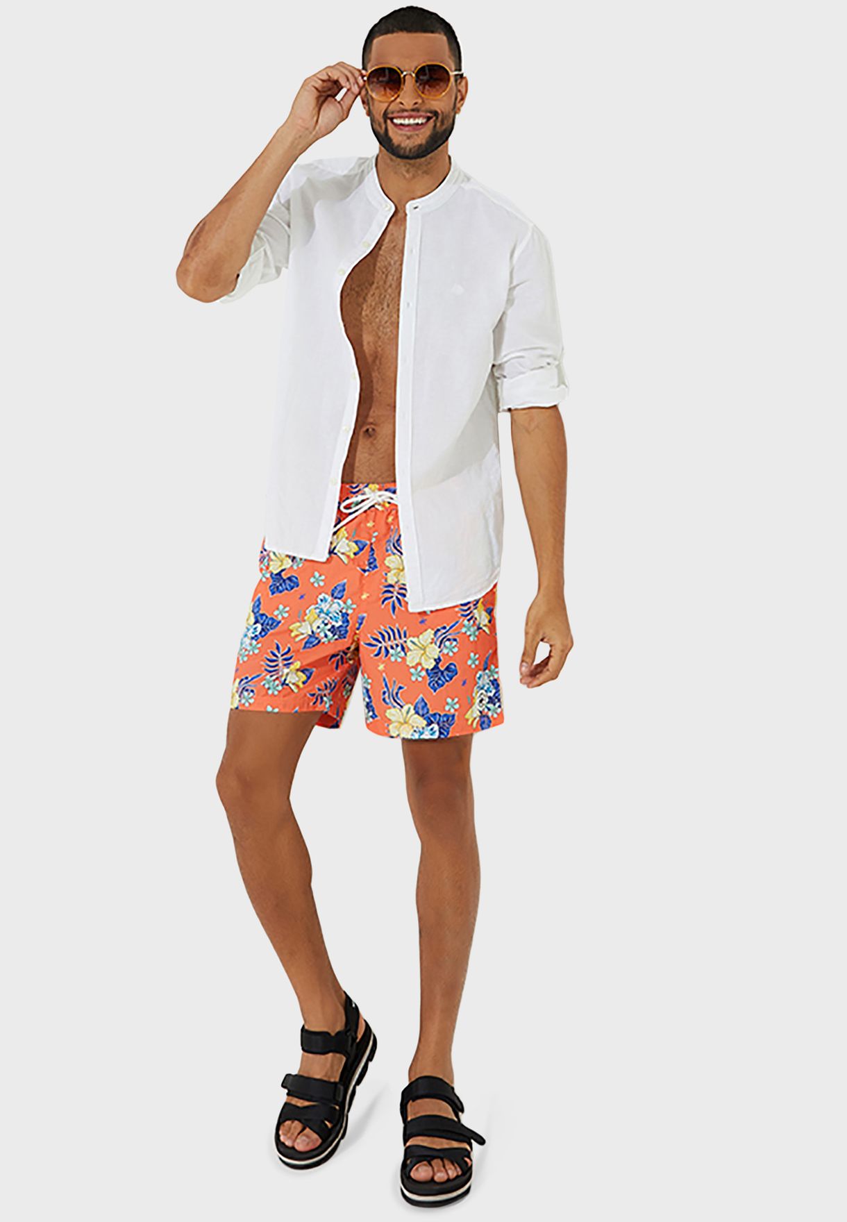 Tropical Print Swim Shorts