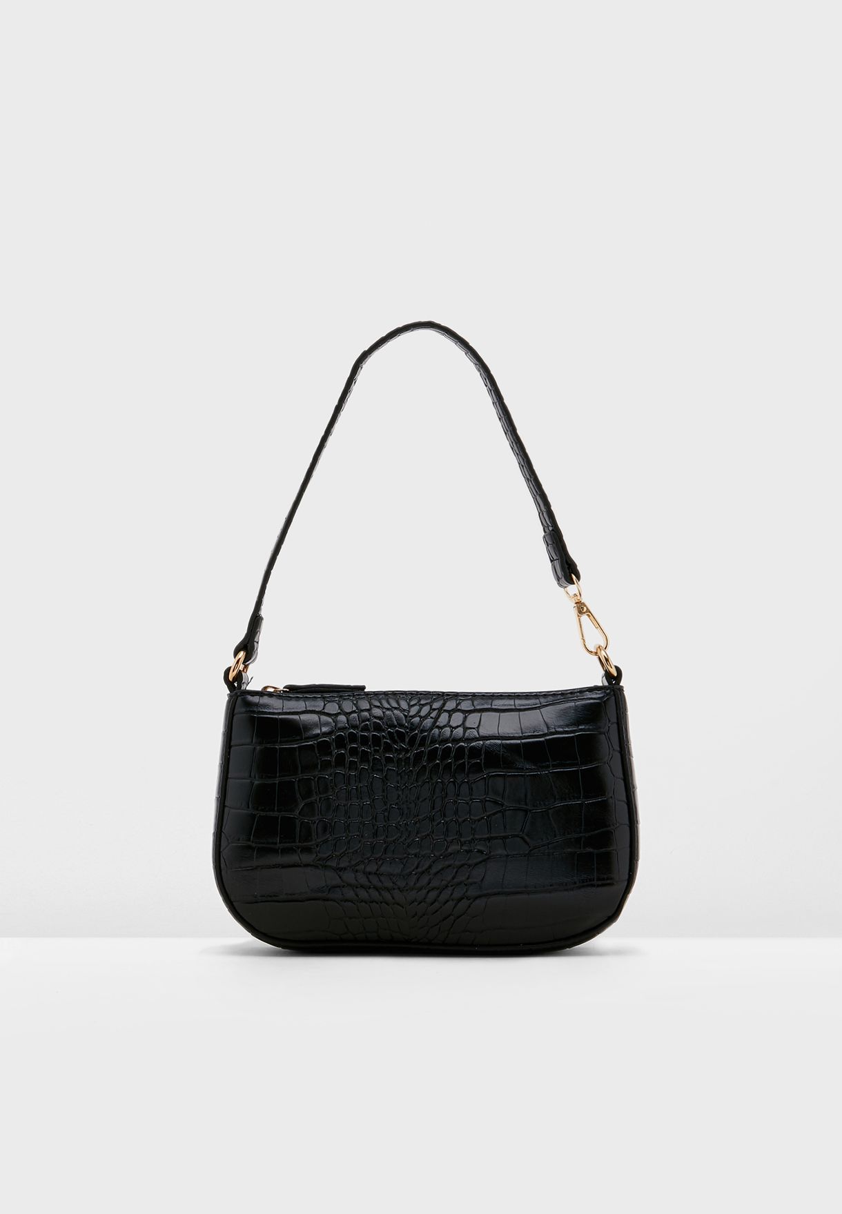 mock croc shoulder bag