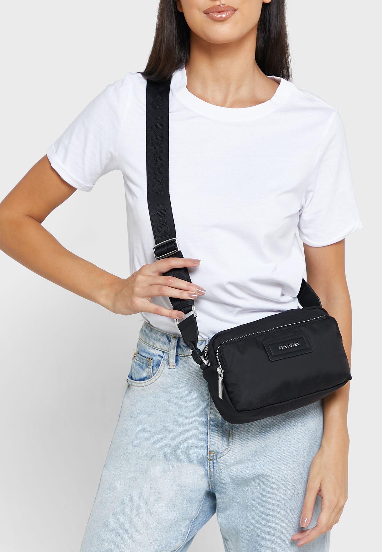 Buy Calvin Klein black Must Nylon Crossbody Bag for Women in Riyadh, Jeddah