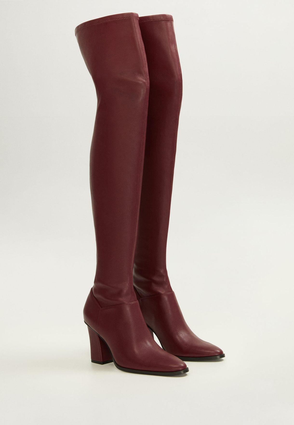 Buy Mango red Rolo Knee Boot for Women 