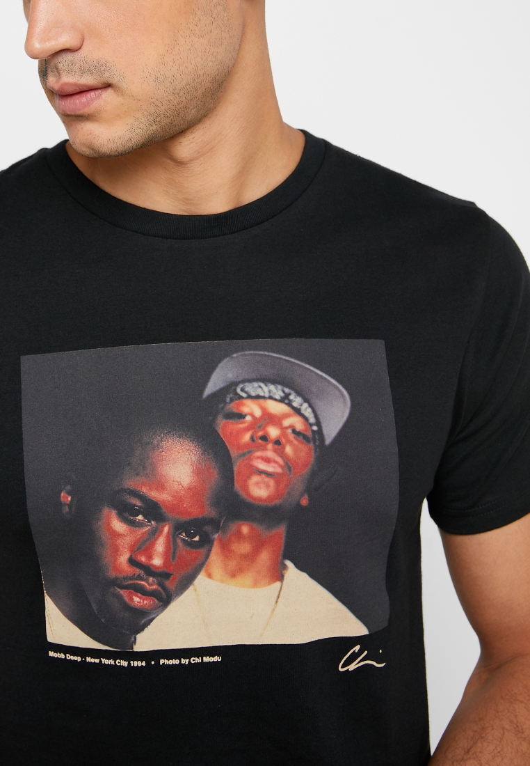 Buy Dedicated black Stockholm Mobb Deep Neck T-Shirt for MENA, Worldwide