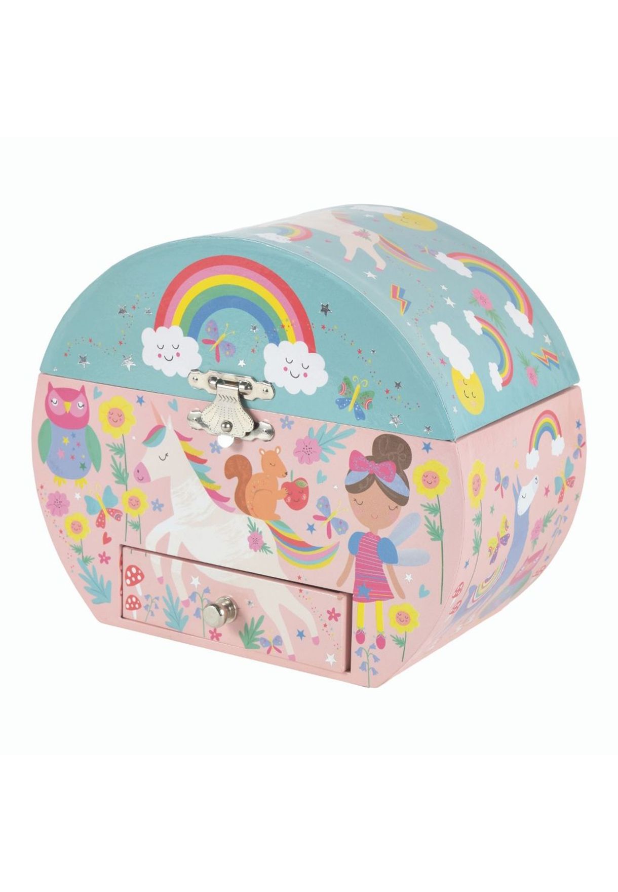Rainbow Fairy Oval Jewellery Box