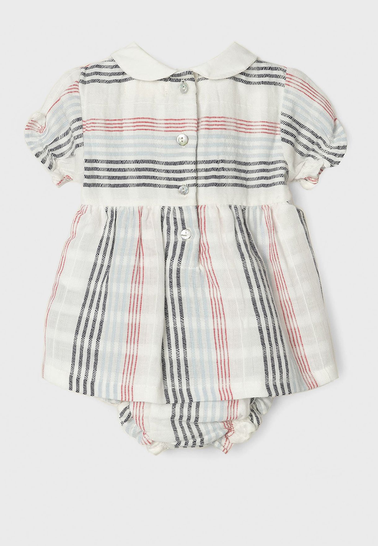 Infant Striped Dress With Nappy Cover