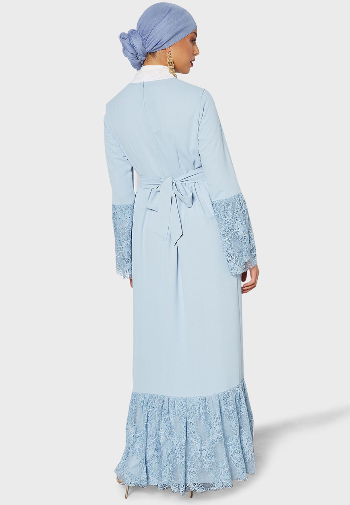 Lace Detail Abaya Dress