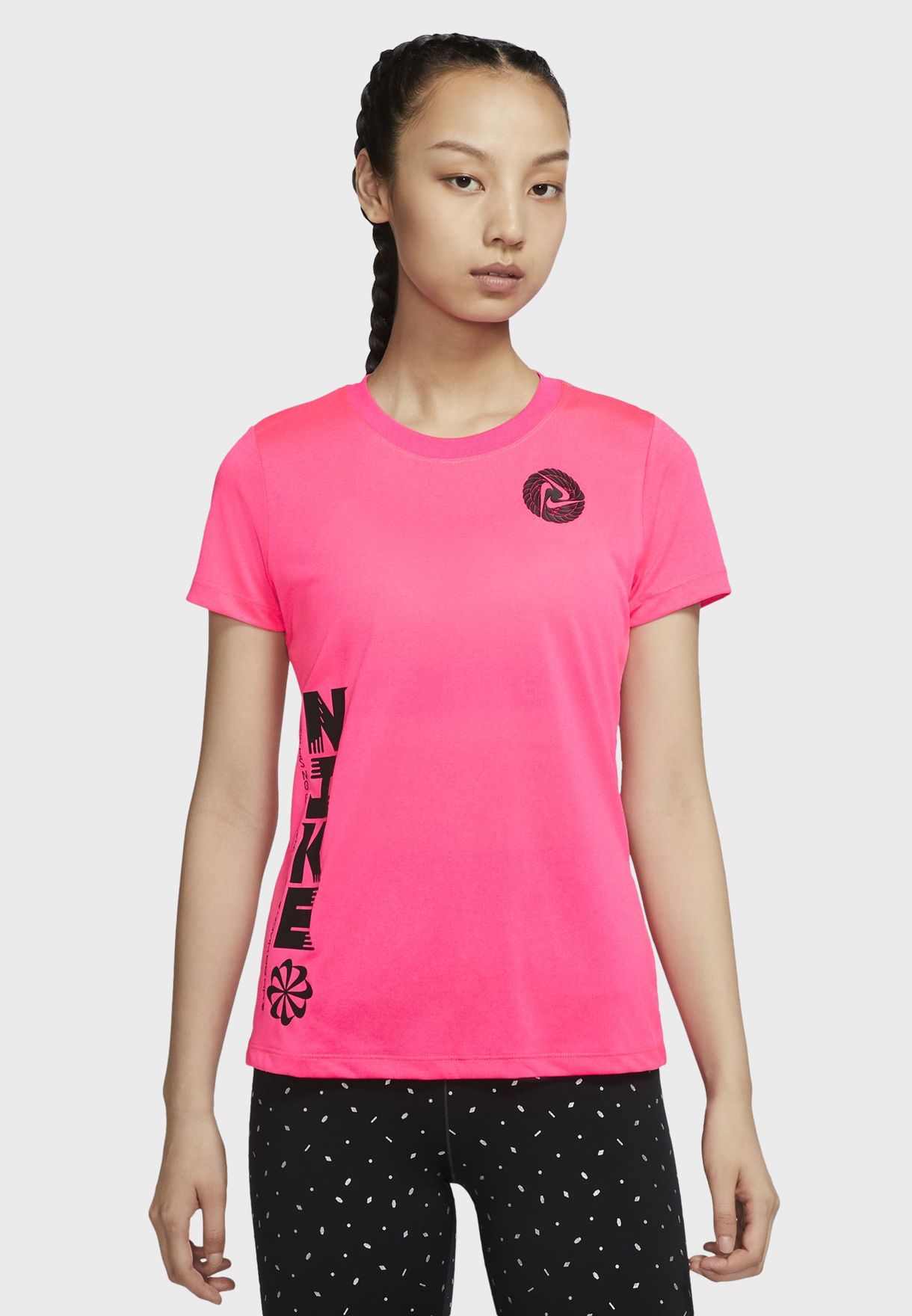 Nike pink Dri-FIT Icon Clash T-Shirt 