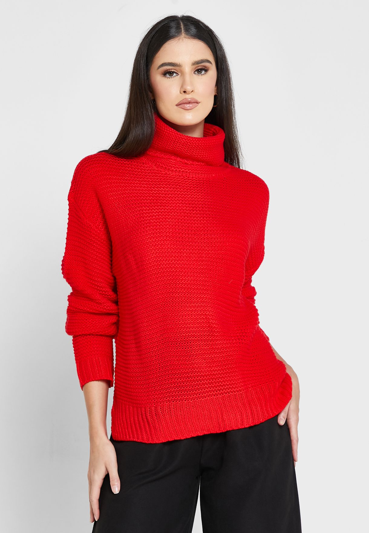 Solid Turtle Neck Sweater