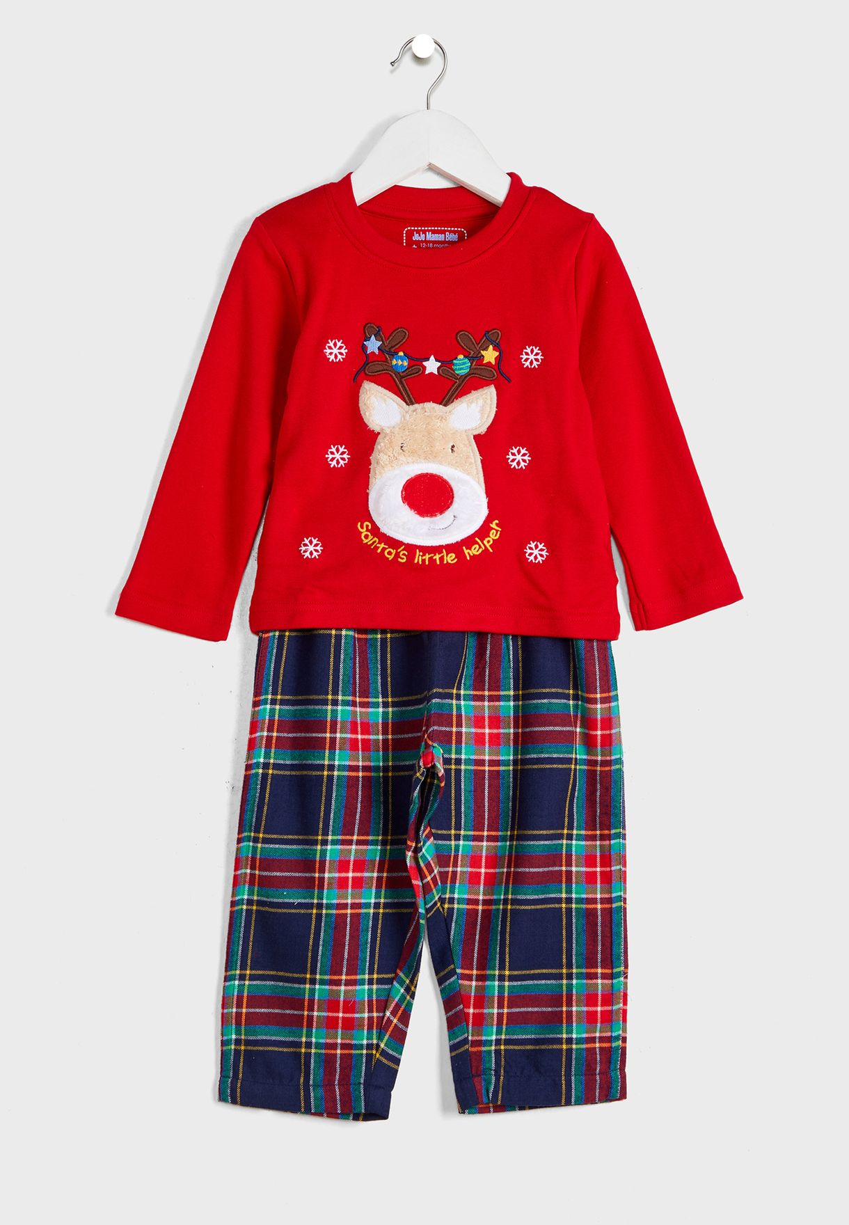 Kids Reindeer Tartan Pyjama Set