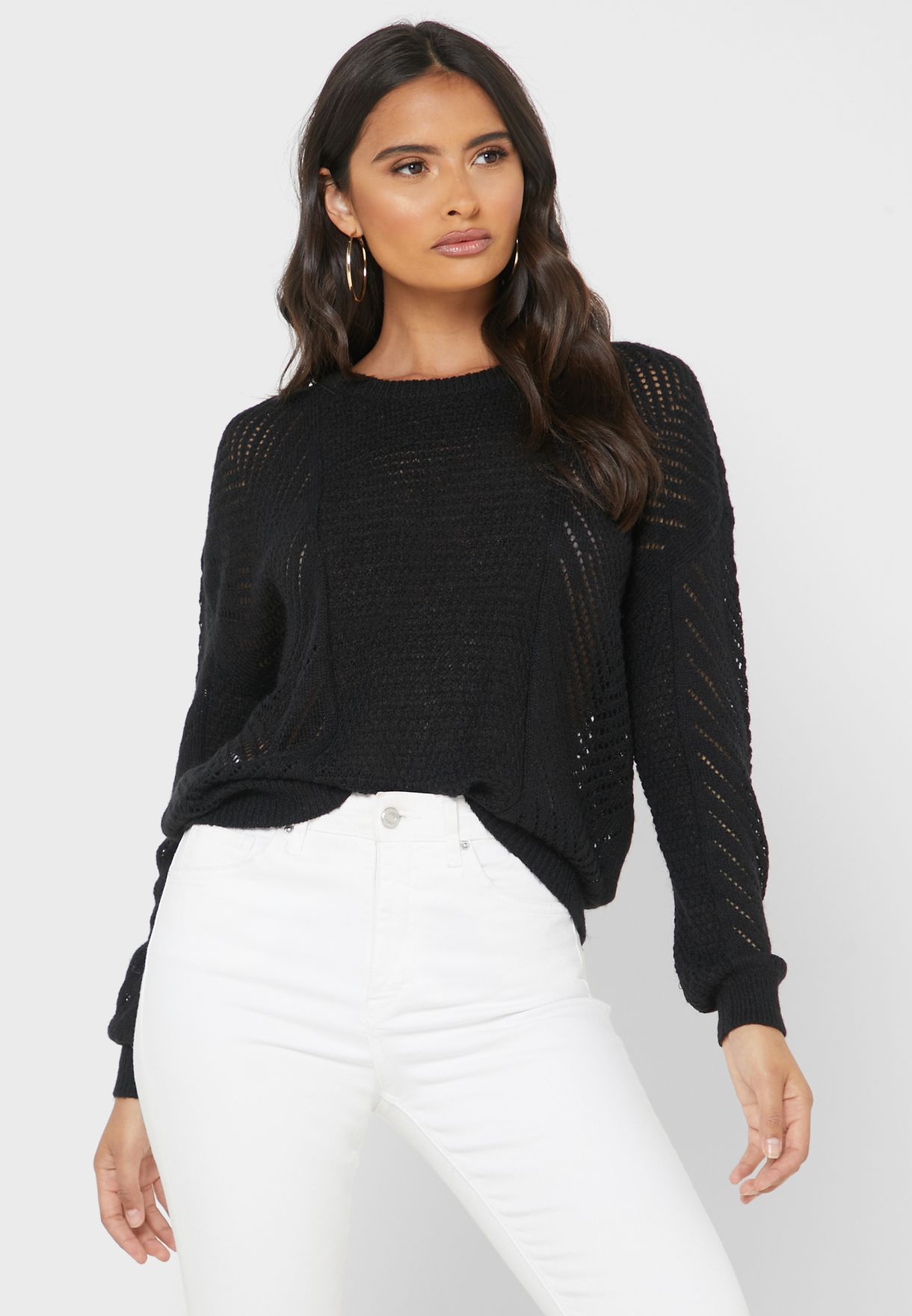 ribbed black sweater