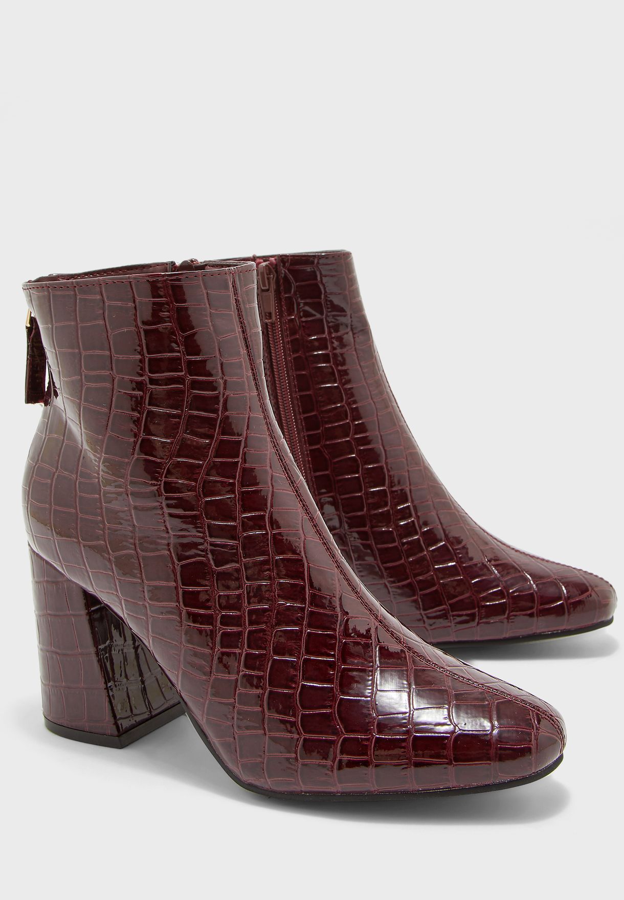 flared block heel boots