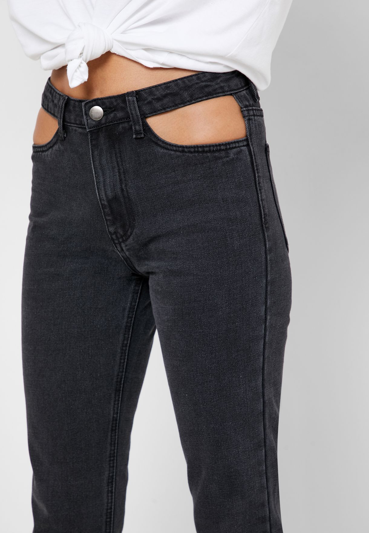 dark gray mom jeans