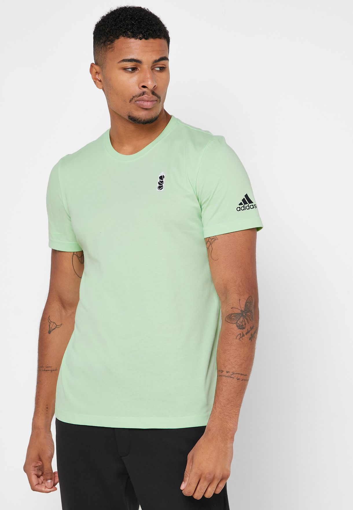 adidas green t shirt mens