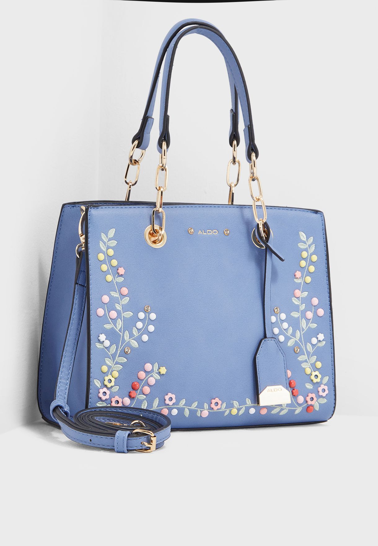 blue aldo purse