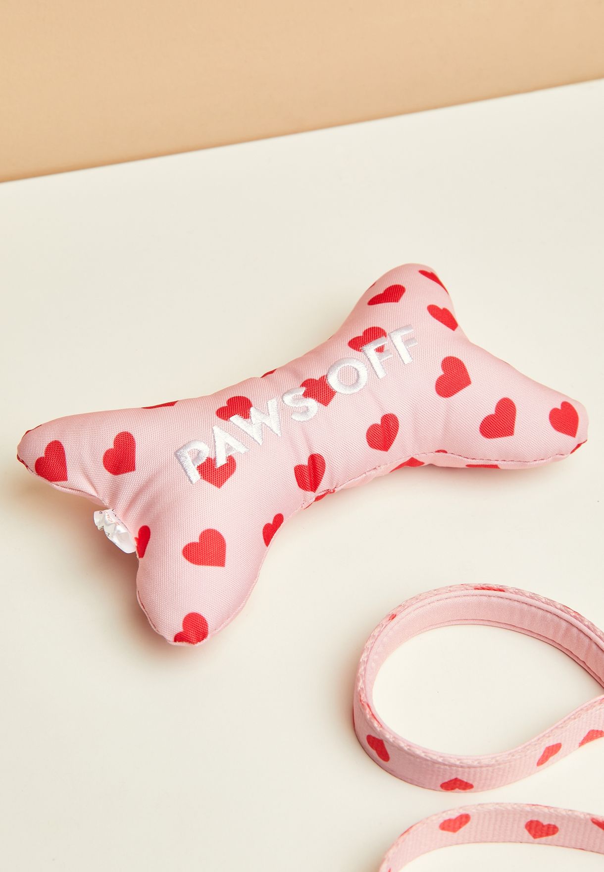 Paws Off Love Heart Plushy Dog Toy