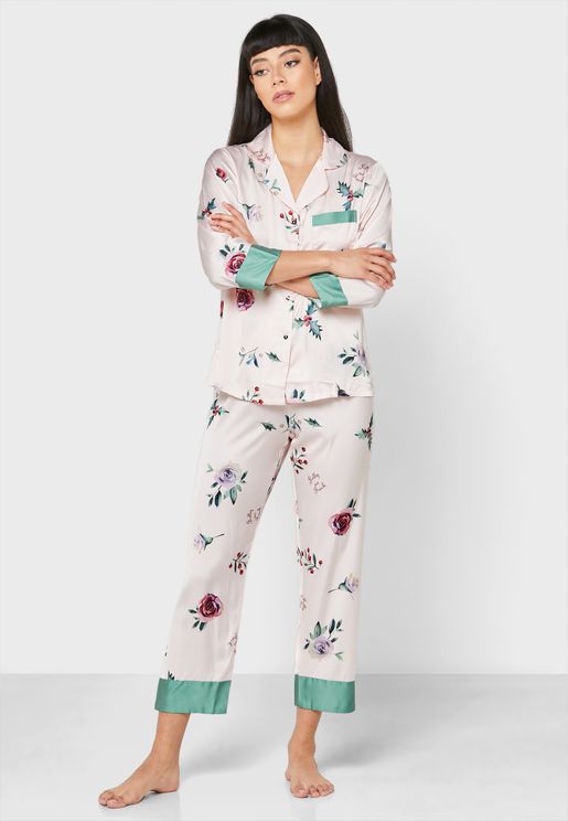 Ladies Womens Nightwear Pyjamas Playsuit Jumpsuit All in One Soft Sleepwear Robe 
