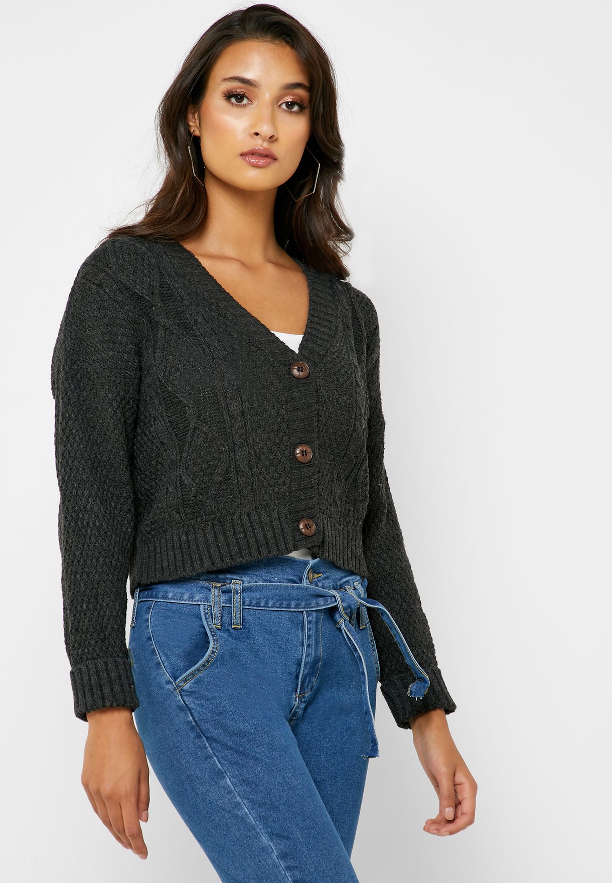 cropped boyfriend cardigan