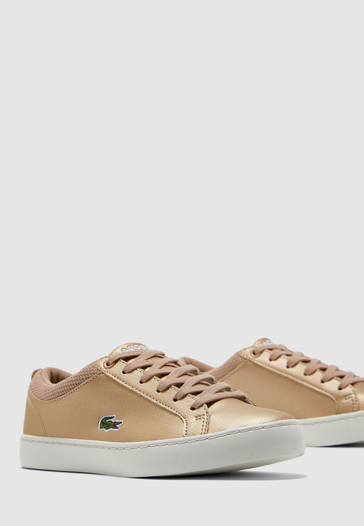 lacoste sneakers gold