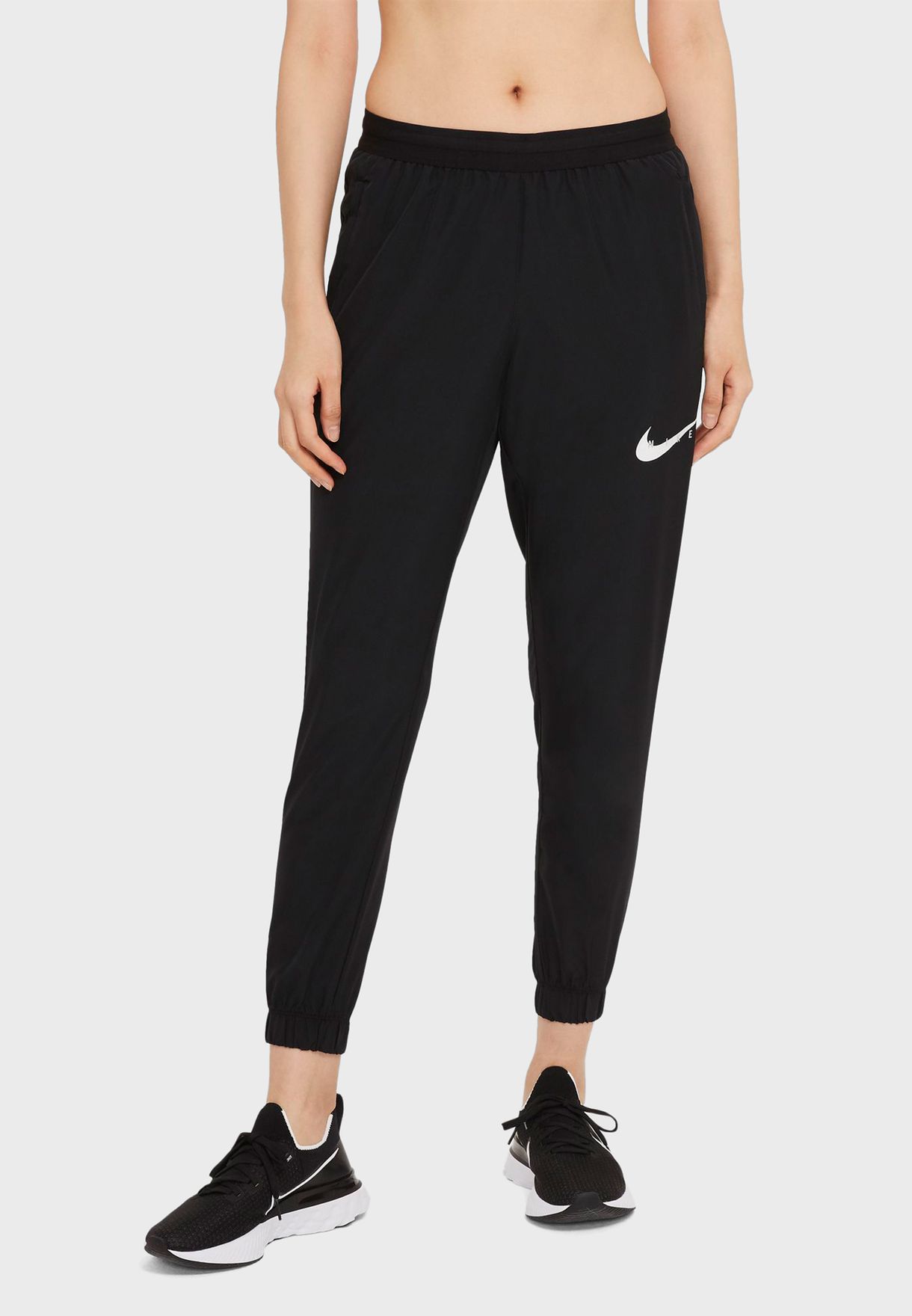 Buy Nike black Swoosh Run Track Pants for Women in Riyadh, Jeddah