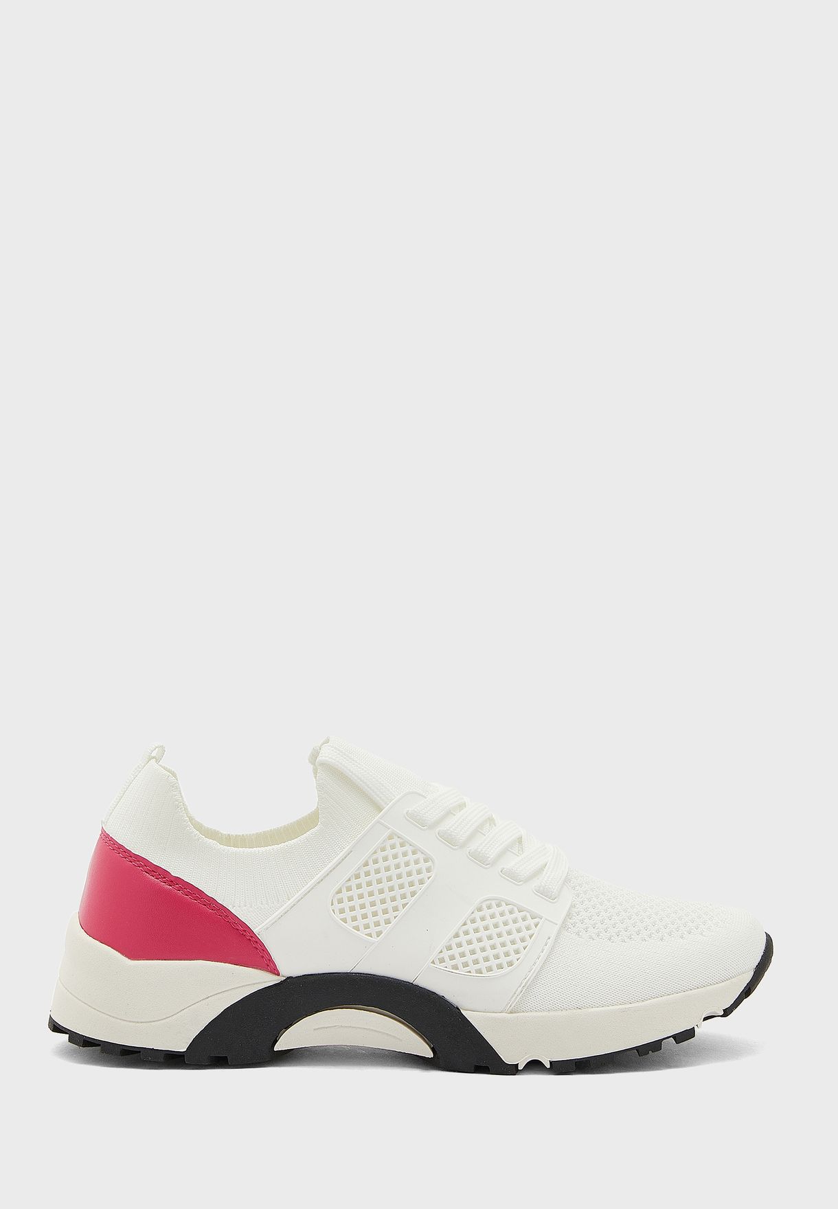 Colour Detail Knit Pu Sneaker