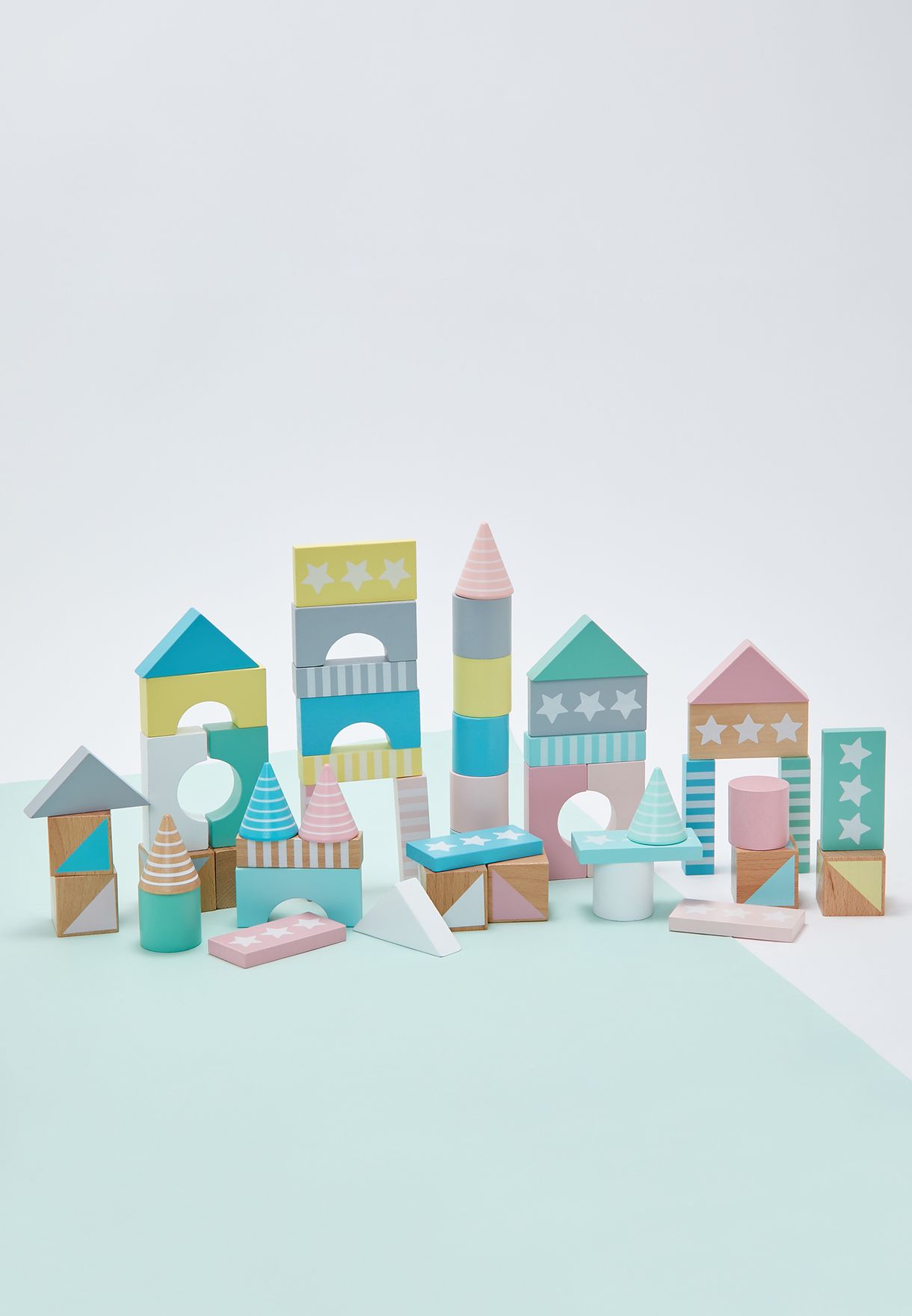 pastel wooden blocks