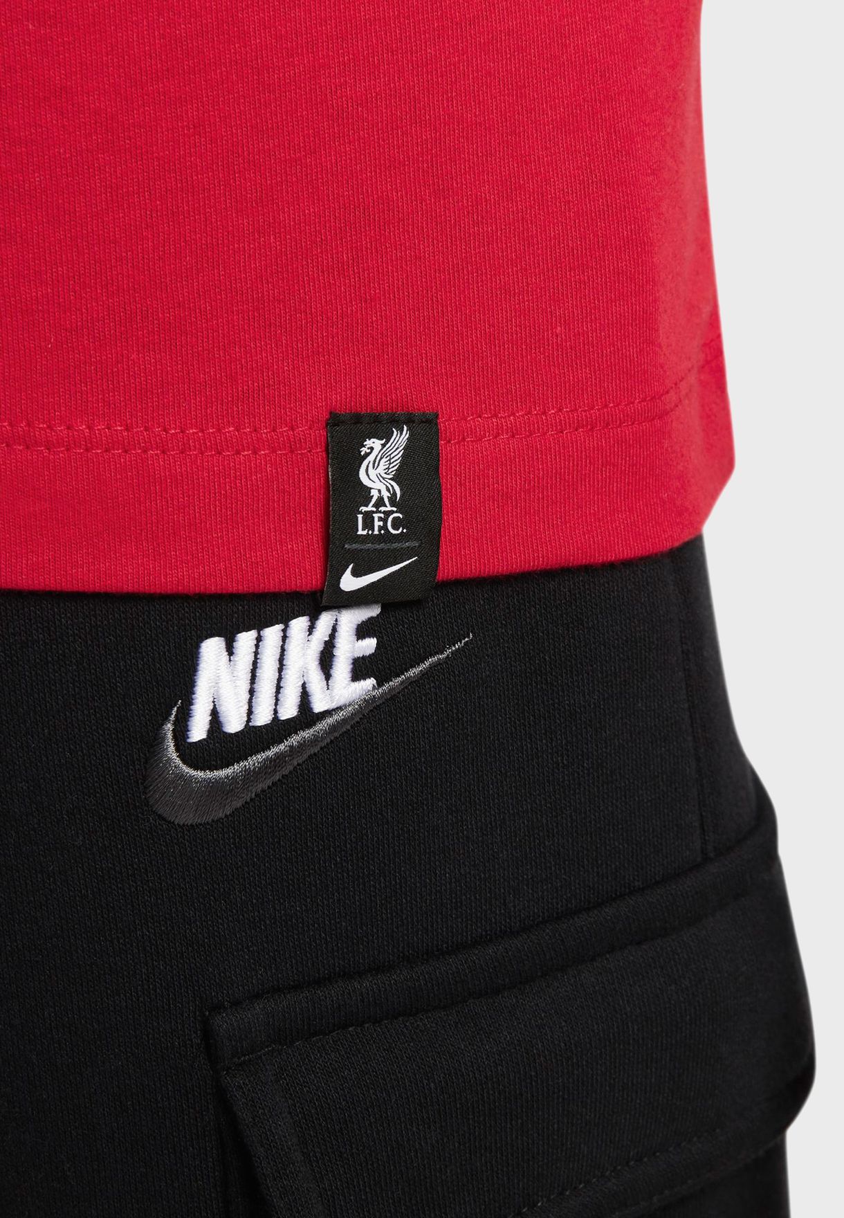 Buy Nike red Liverpool Swoosh Club T-Shirt for Kids in Dubai, Abu Dhabi