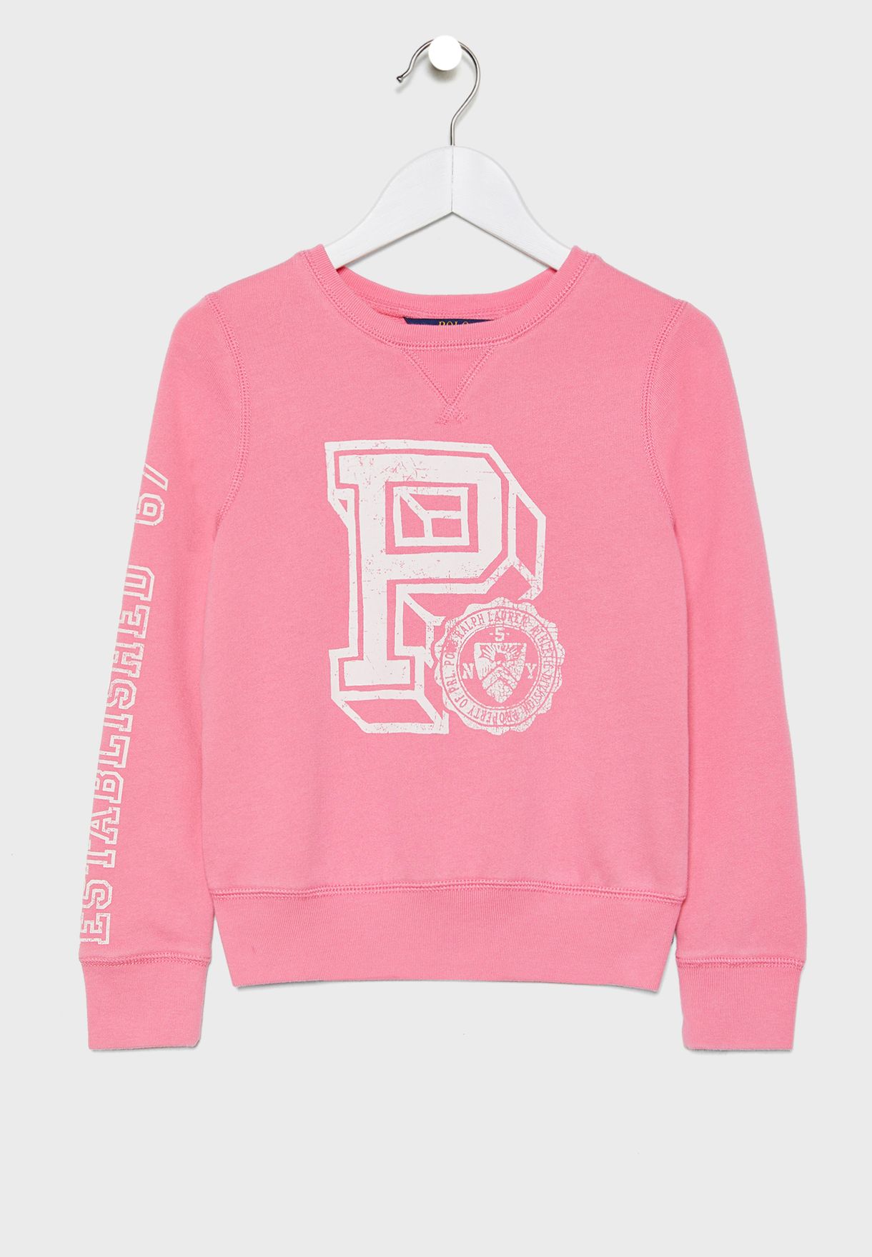 pink polo sweatshirt