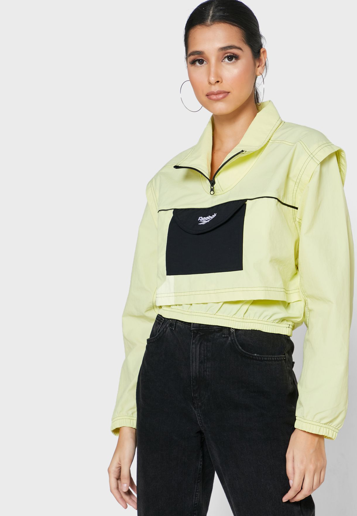reebok classic jacket womens yellow