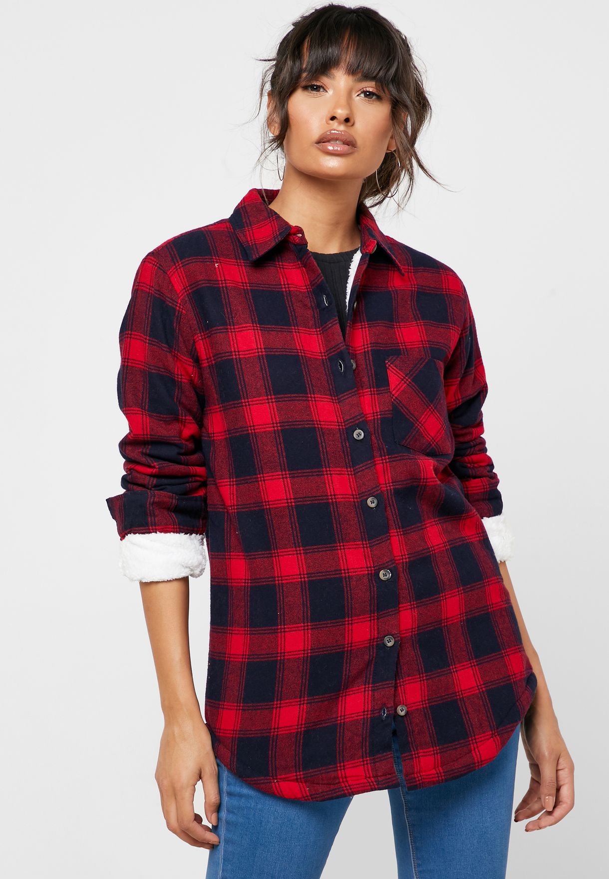 oversized checked shirt womens