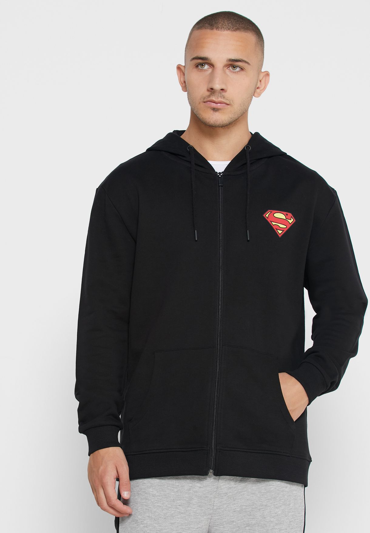 mens superman zip up hoodie