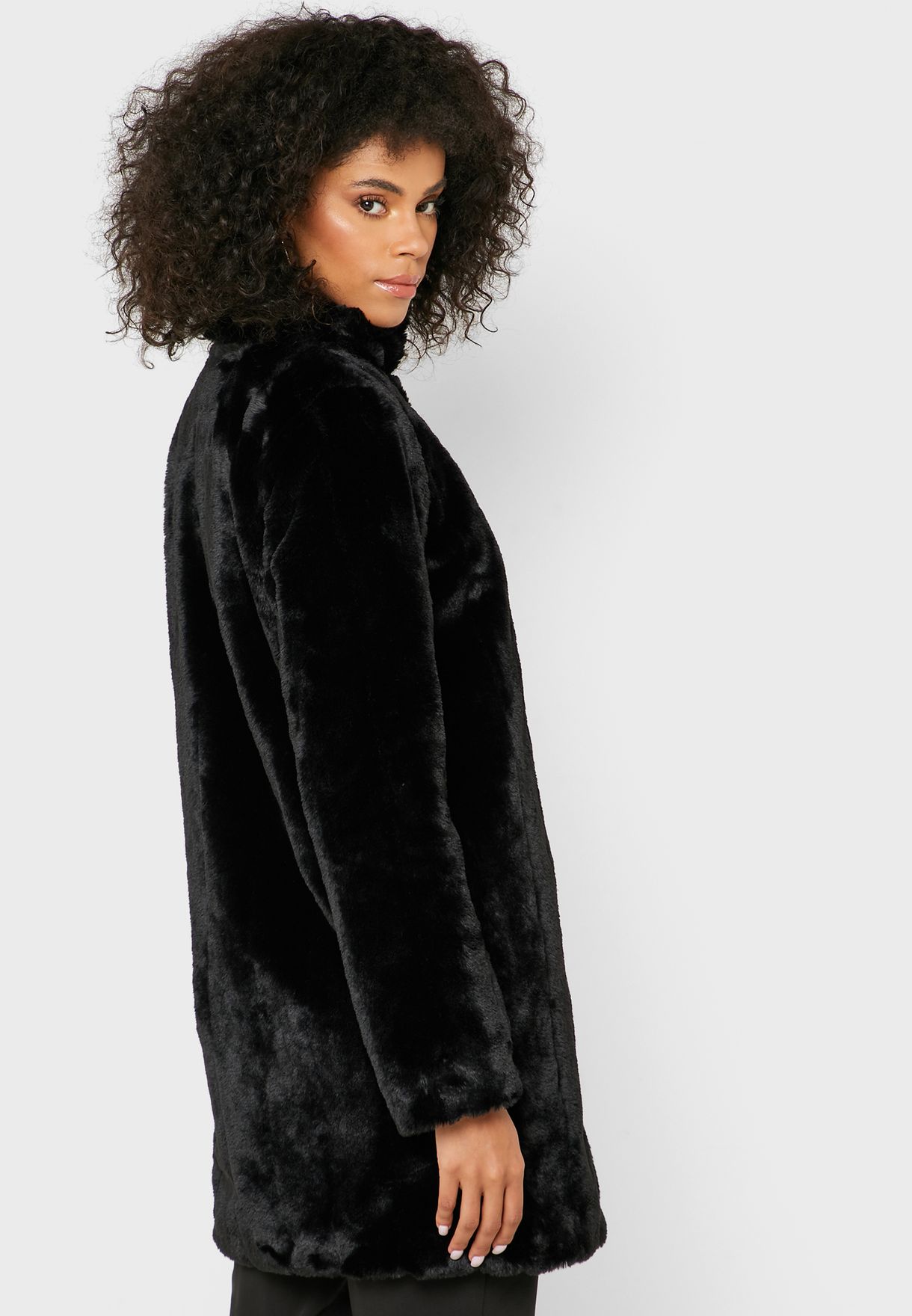 Buy Dorothy Perkins Tall black Faux Fur Coat for Women in MENA, Worldwide