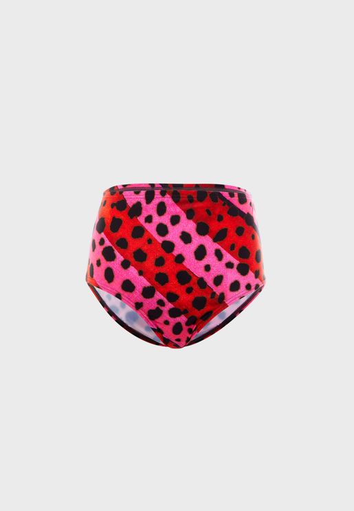 Bright Cheetah Stripe Bikini Bottom