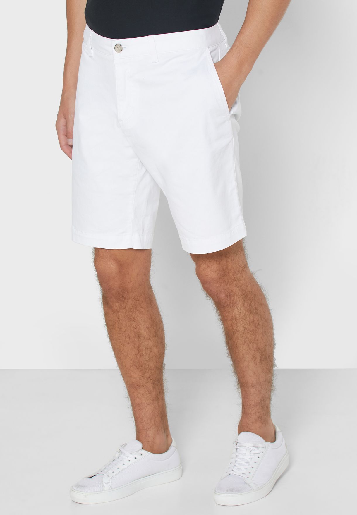 mens white lacoste shorts