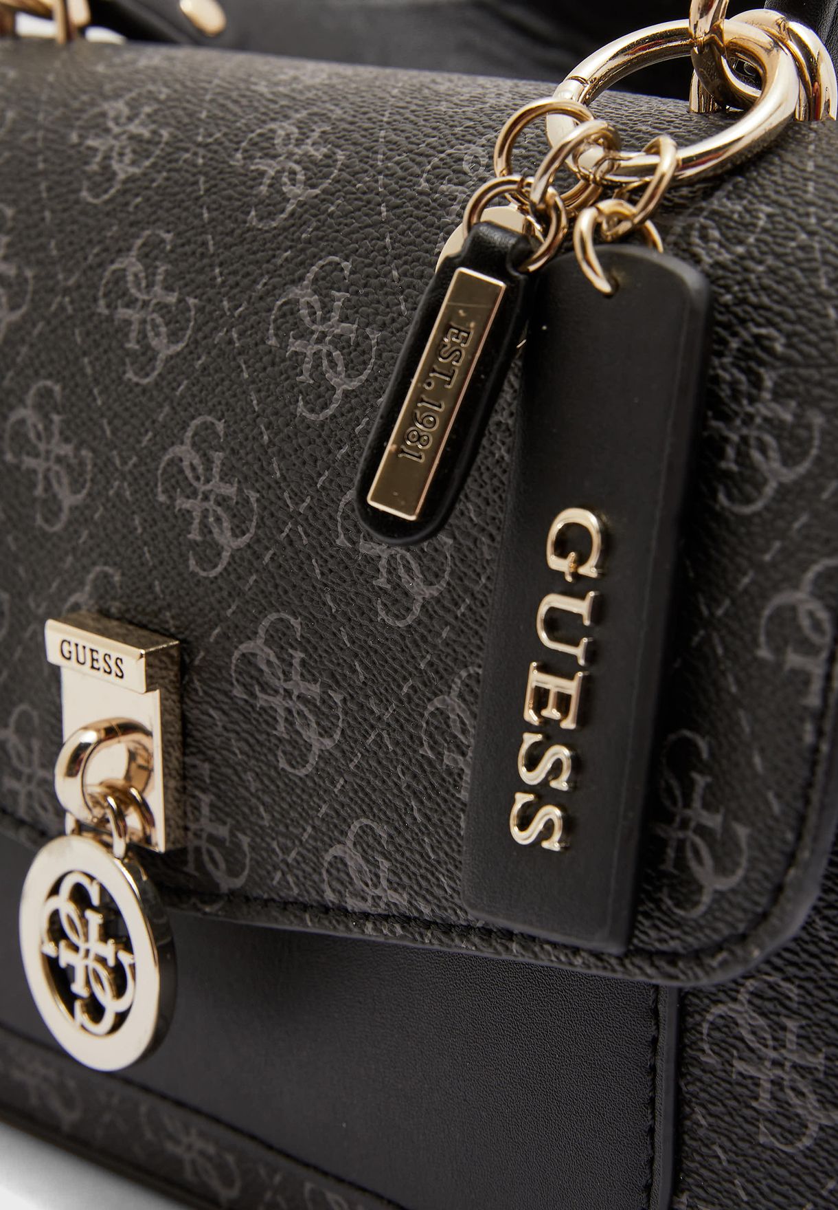 guess jensen top handle flap bag