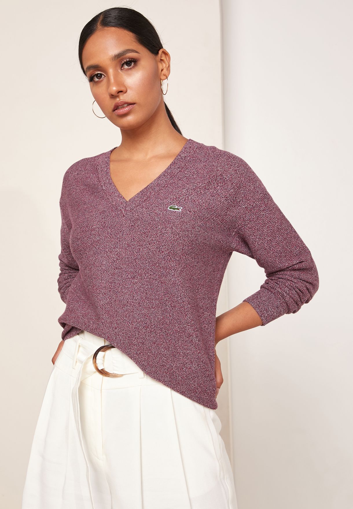 purple lacoste sweater