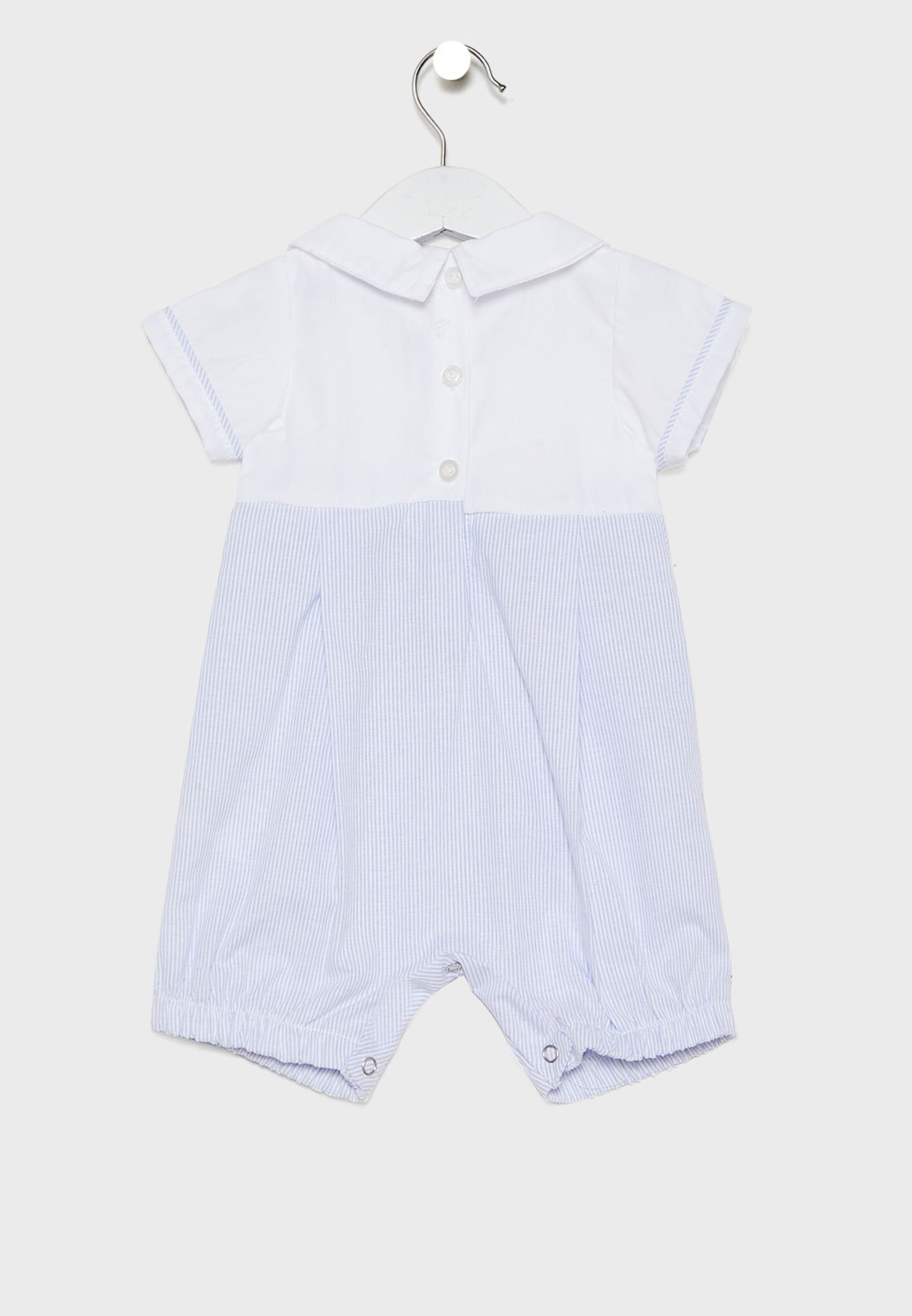 Infant Embroidered Striped Romper