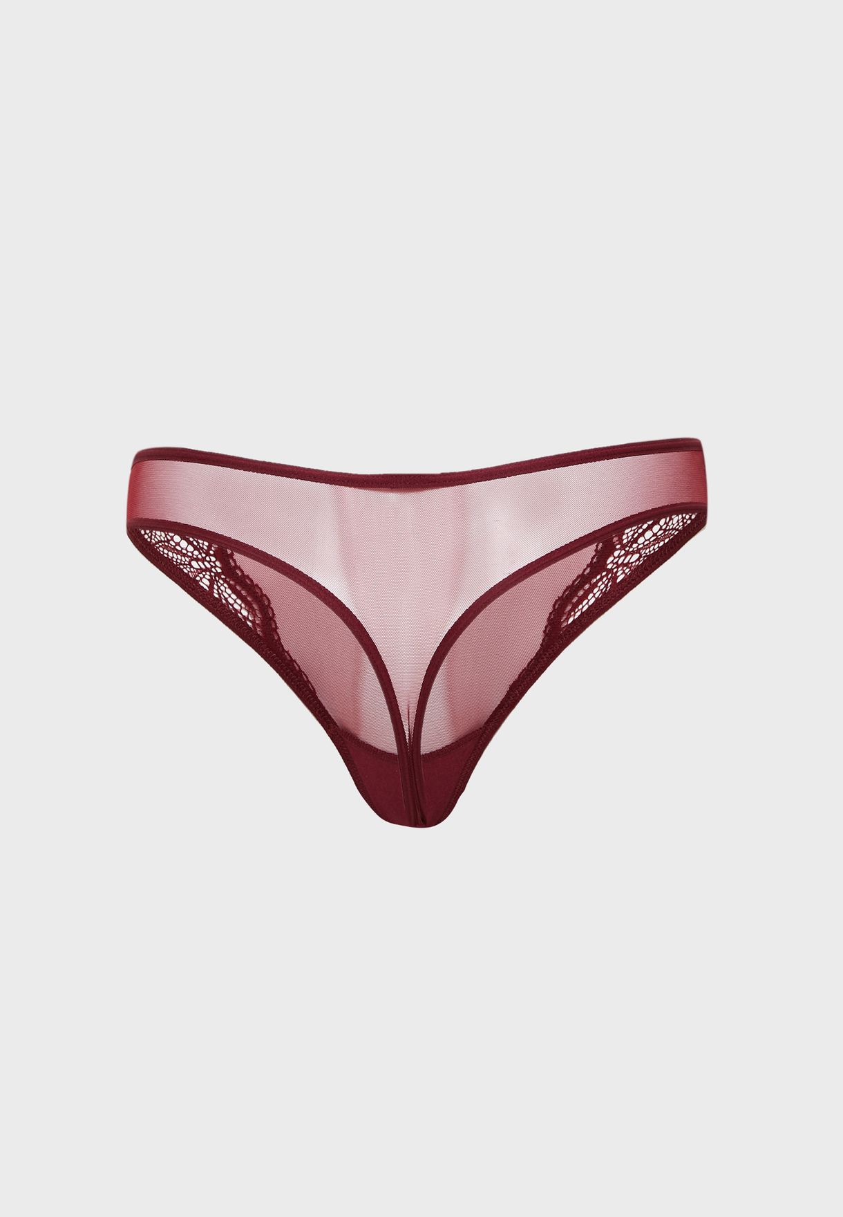 Buy La Senza burgundy Lace Detail Thong for Women in MENA, Worldwide ...