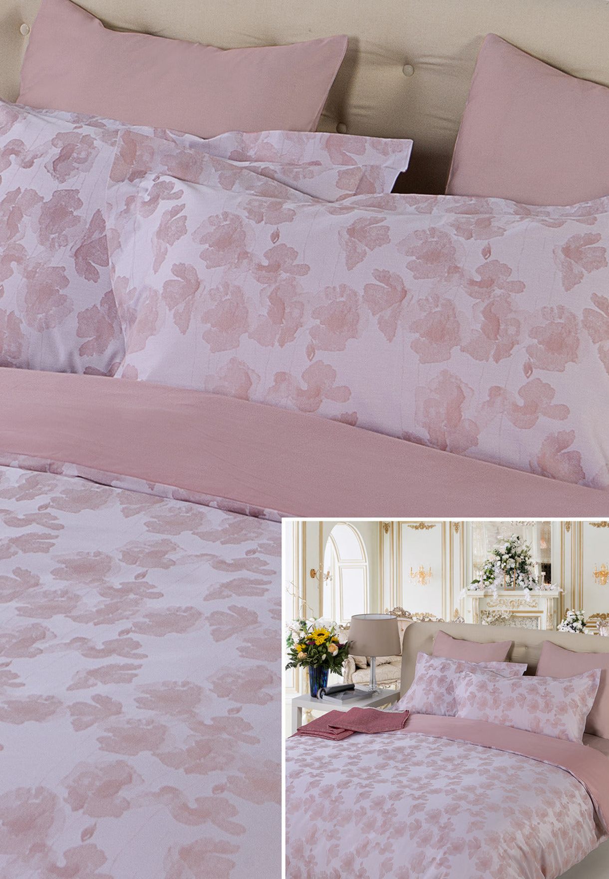 King Pink Beatrice Comforter & Fitted Sheet Set