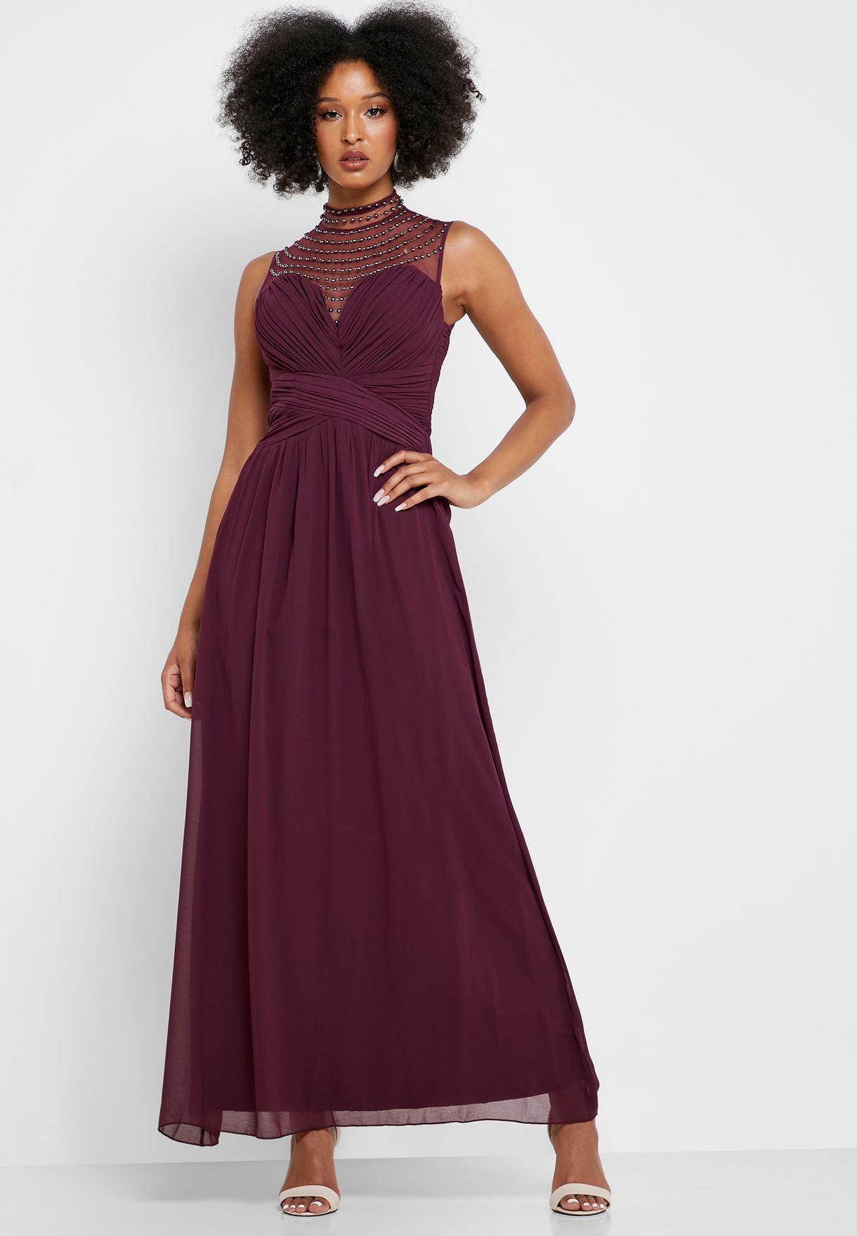 little mistress high neck maxi dress