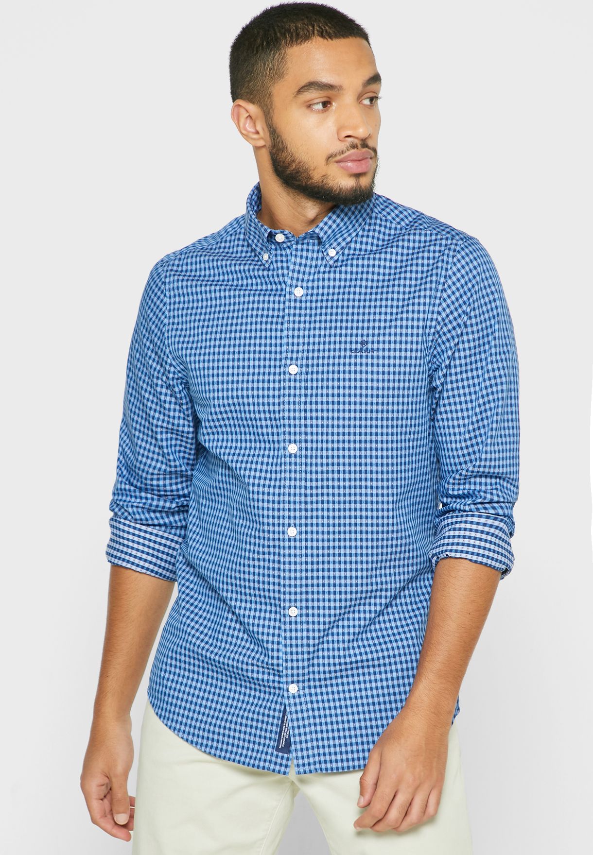 Buy Gant prints Checked Slim Fit Shirt for Men in MENA, Worldwide ...