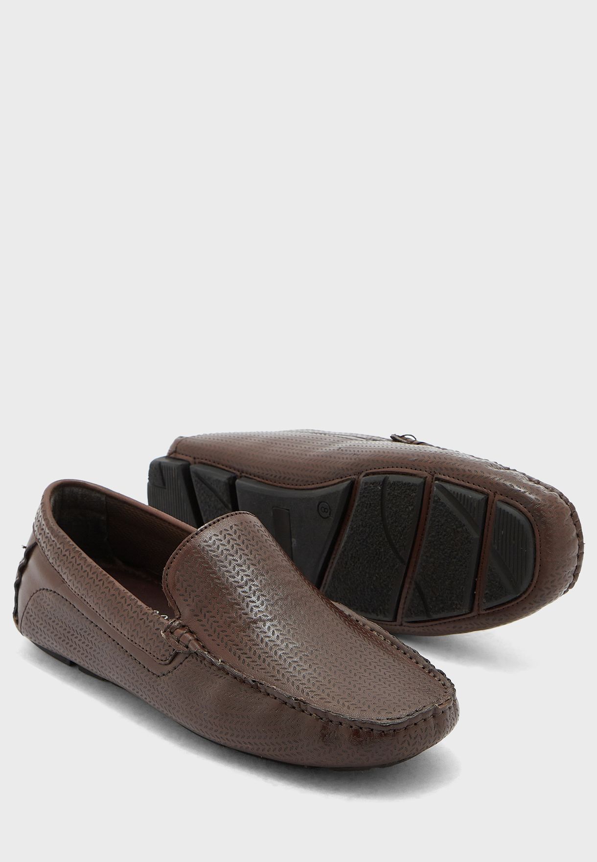 Genuine Leather Textured Loafers