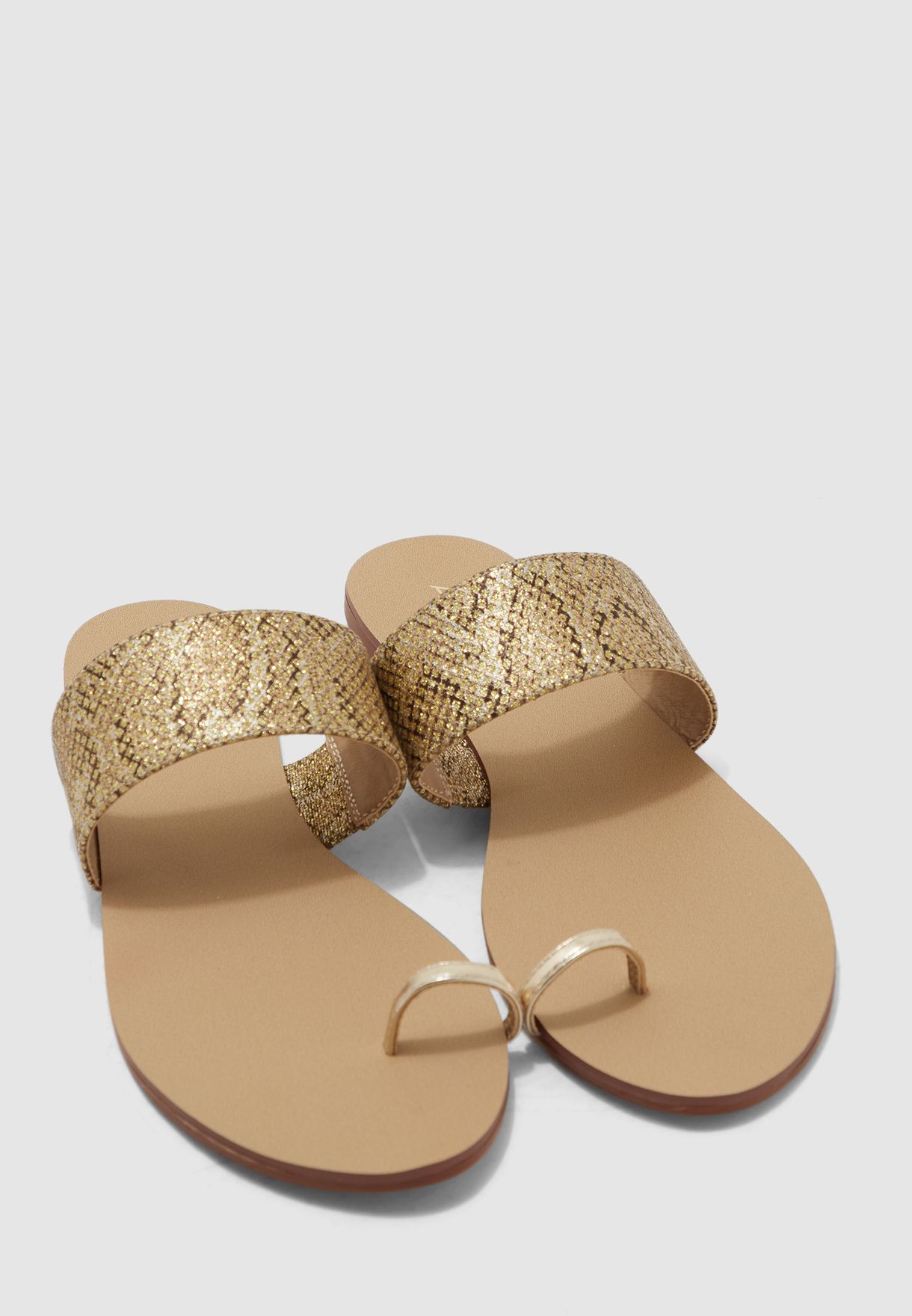 Buy Aldo gold Unilmaclya Flat Sandal 