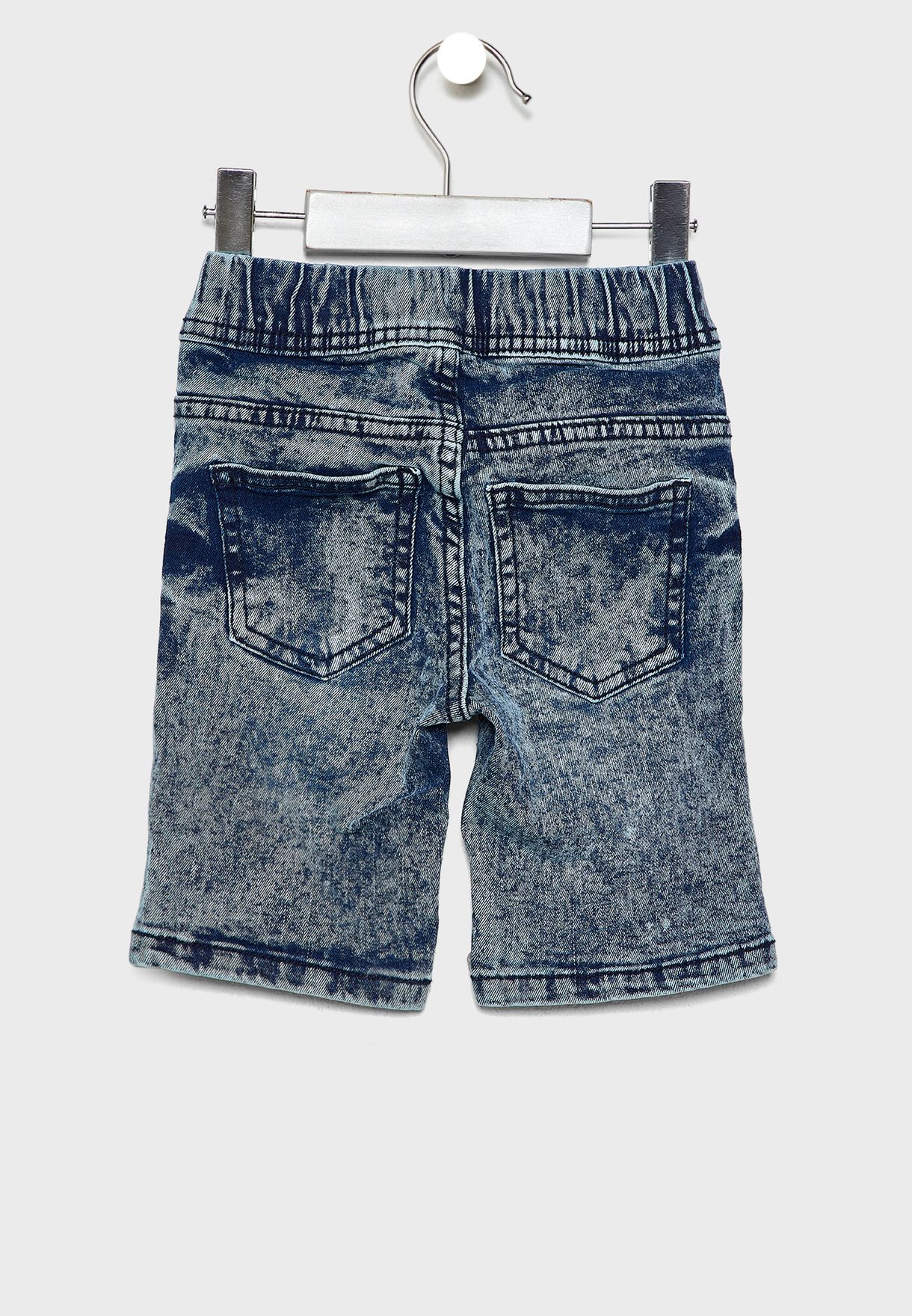 denim tie waist shorts