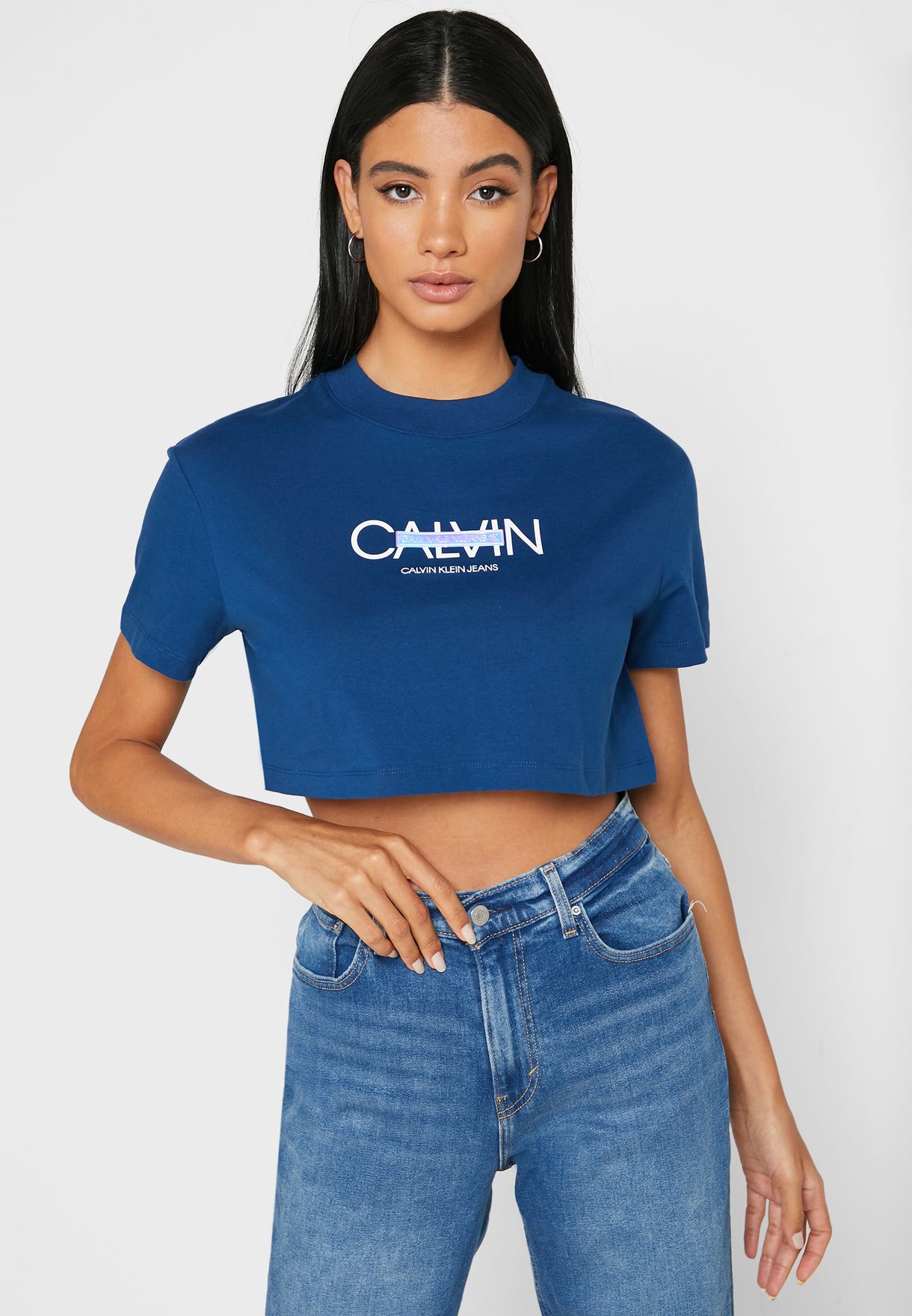 cropped calvin klein t shirt