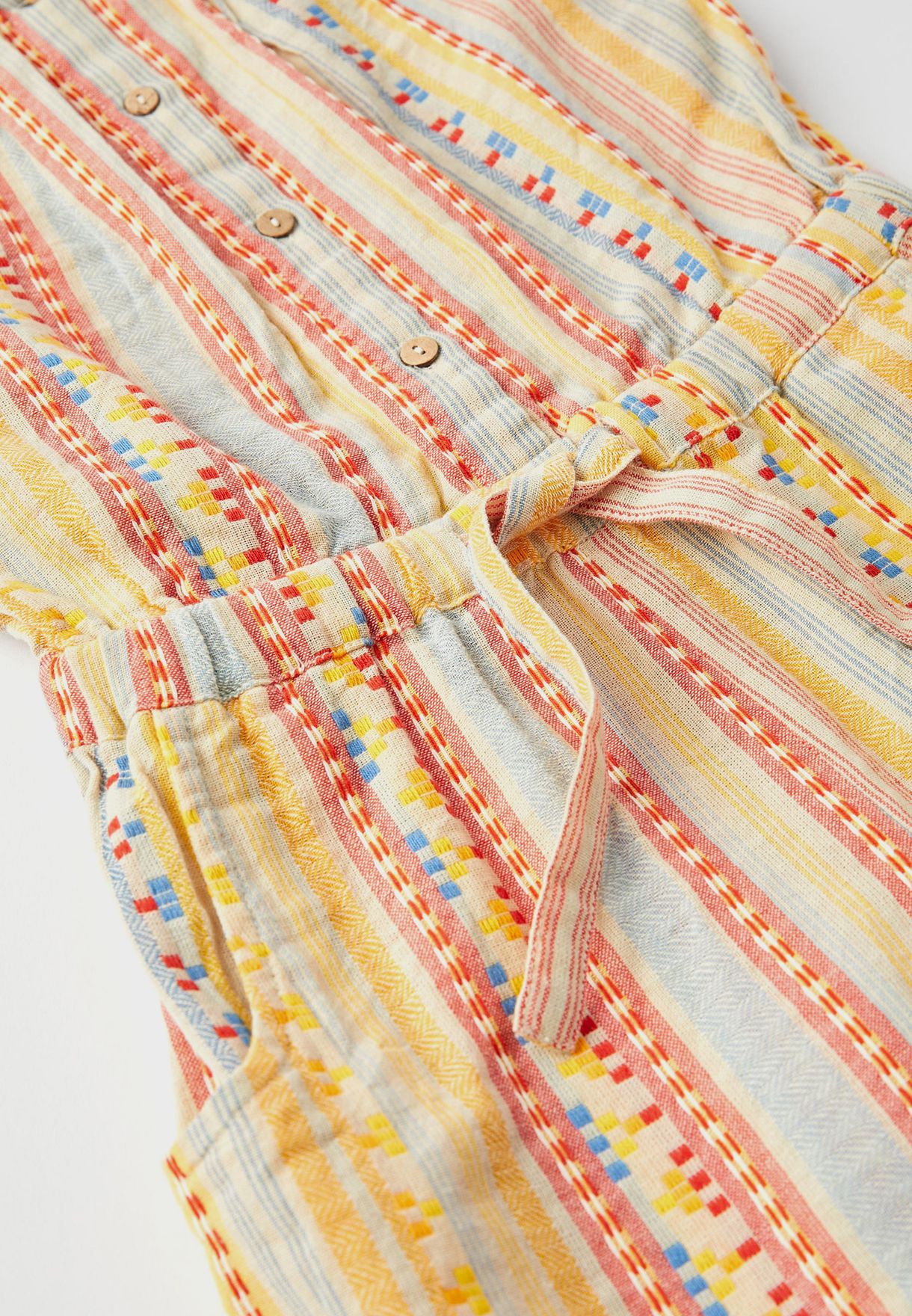 Kids Shirred Printed Playsuit