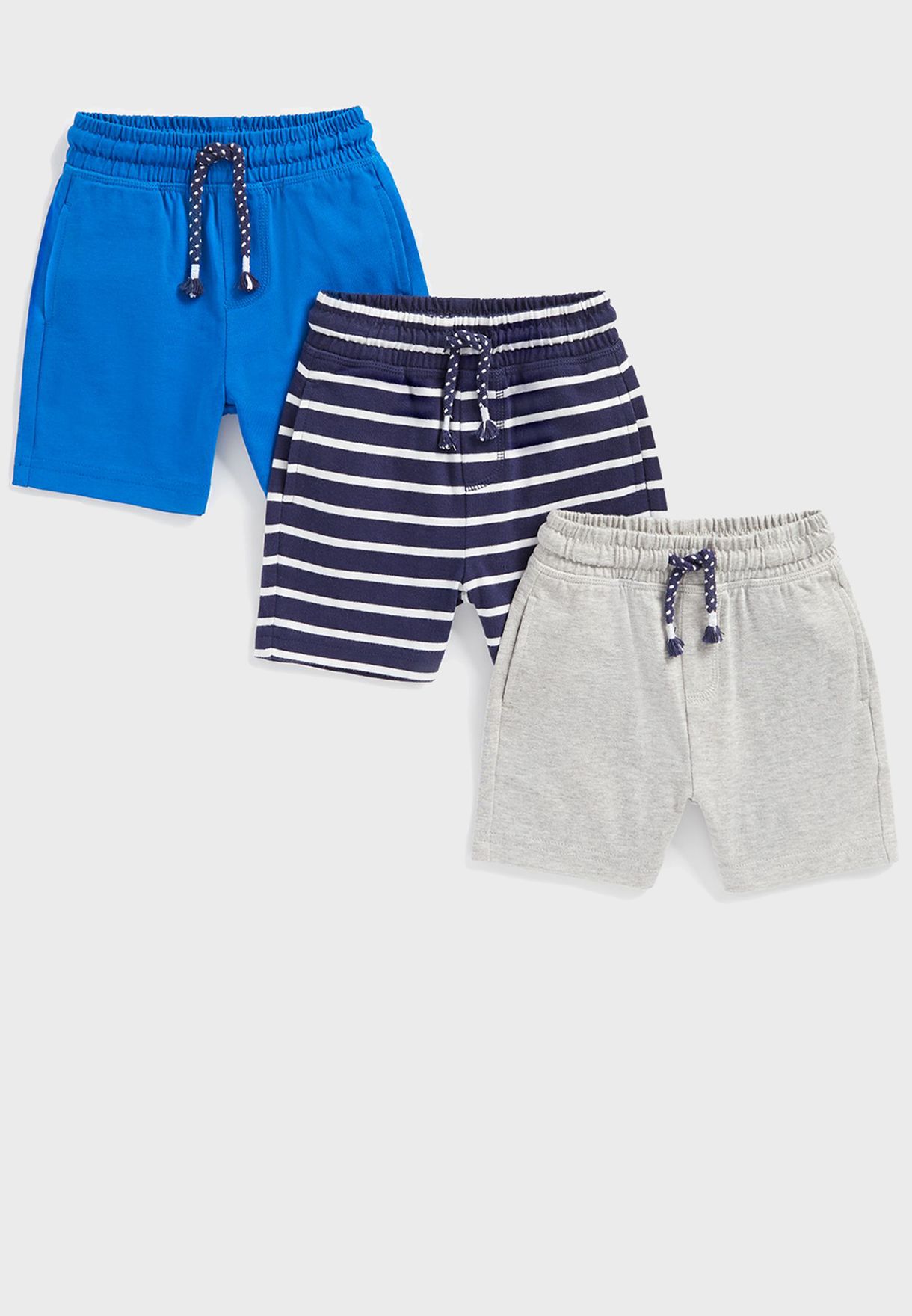 Kids 3 Pack Striped Shorts