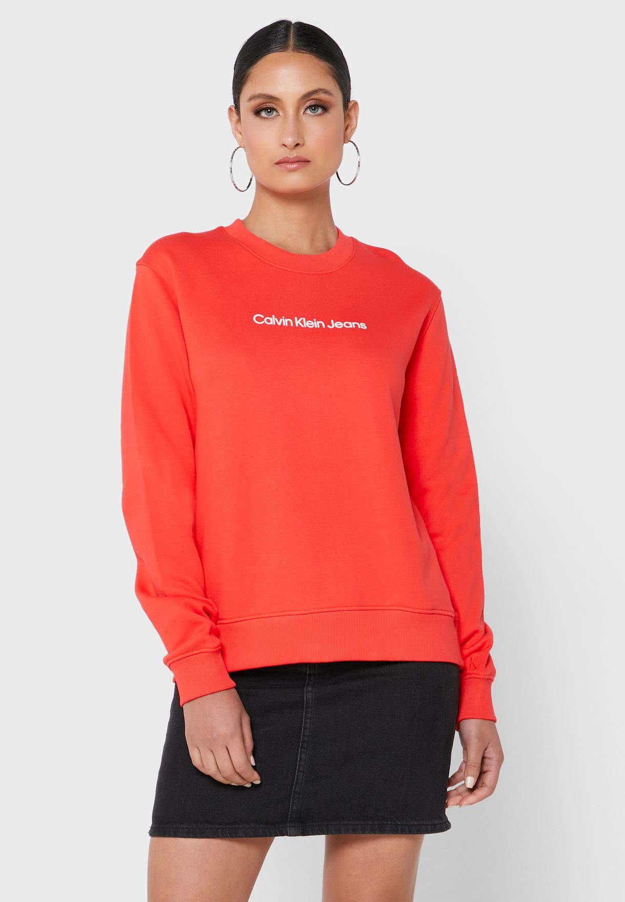 calvin klein red crew neck