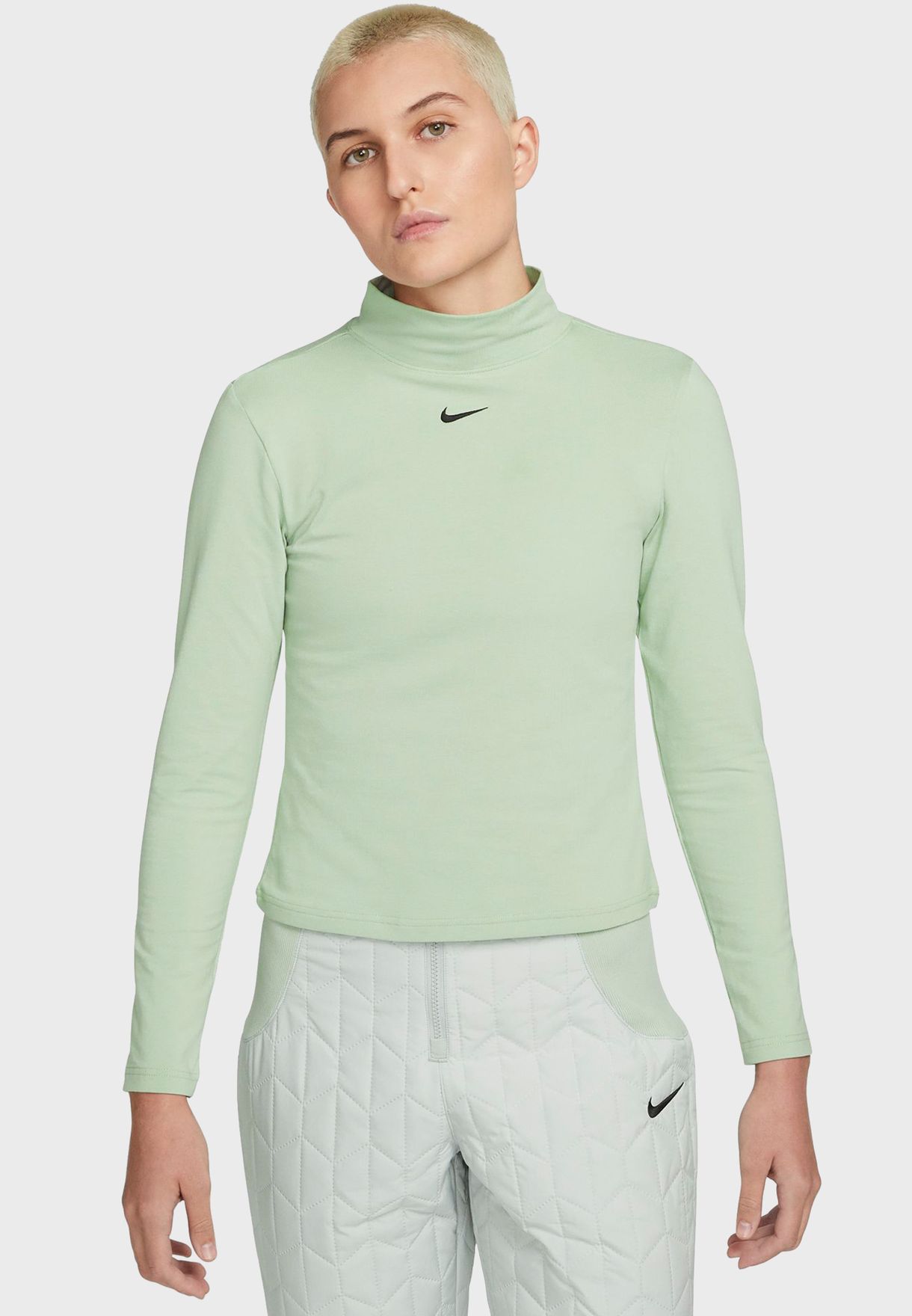 nike nsw essential mock neck long sleeve tee