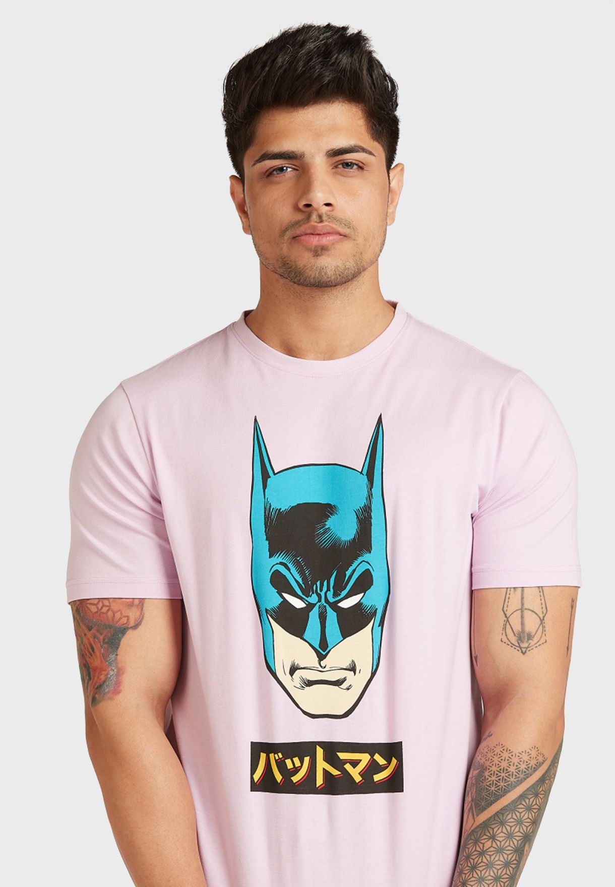 Buy SP Characters pink Batman Crew Neck T-Shirt for Men in MENA, Worldwide