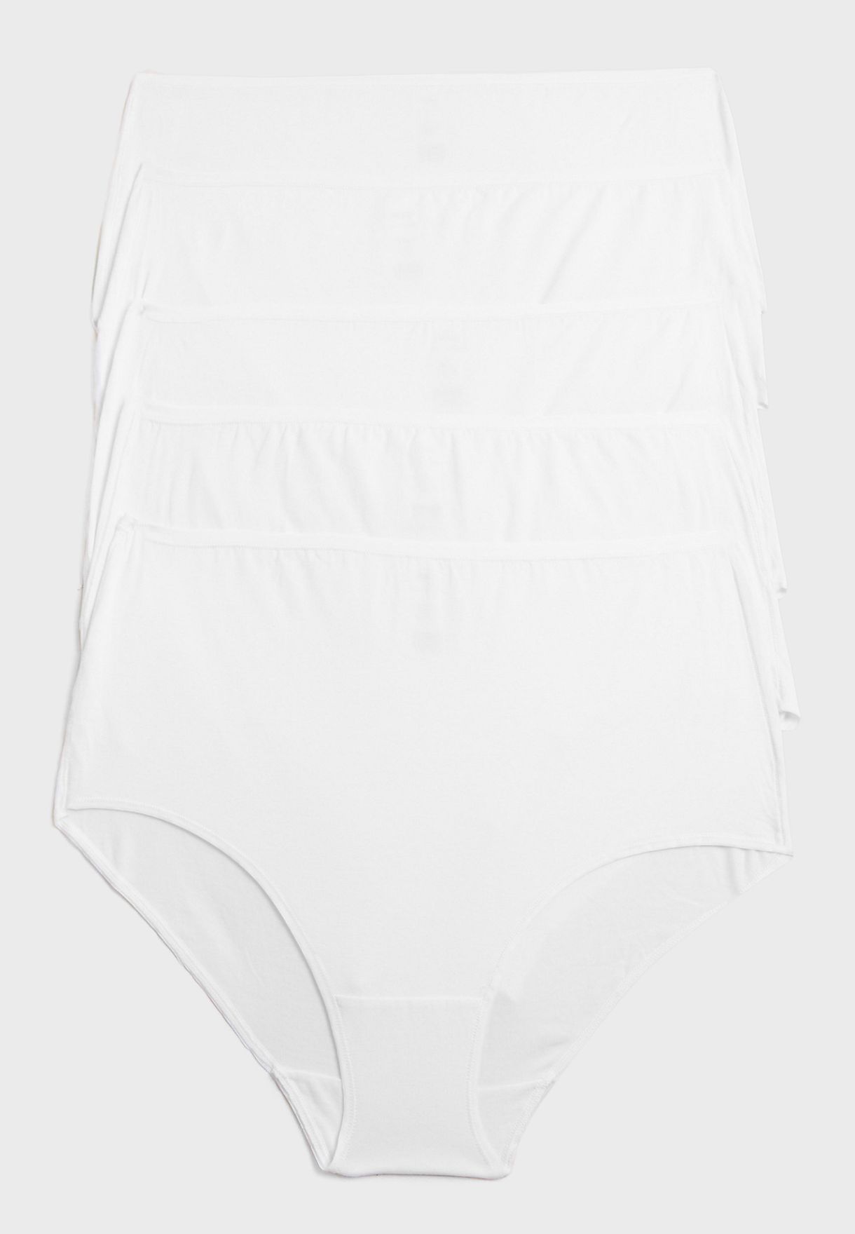 Buy Marks & Spencer white 5 Pack Cotton Modal Rich Full Briefs for ...